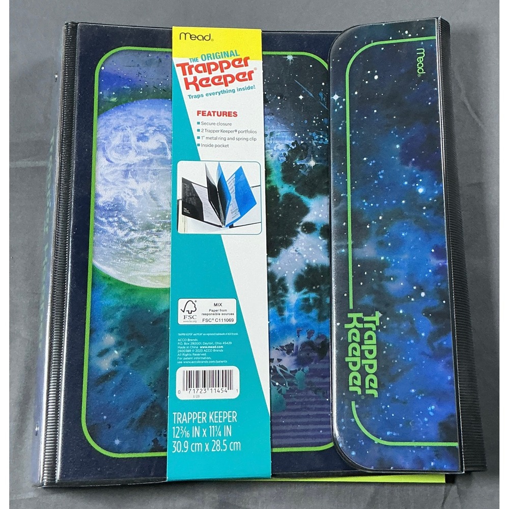 Mead Trapper Keeper Space Earth Galaxy 1 Inch 3 Ring Binder 260038R New